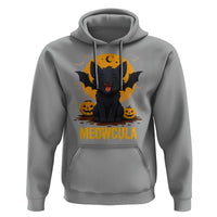 Black Cat Halloween Hoodie Meowcula Cute Smilling With Bat - Wonder Print Shop