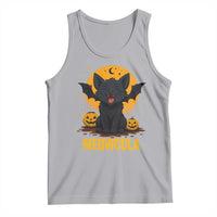 Black Cat Halloween Tank Top Meowcula Cute Smilling With Bat - Wonder Print Shop
