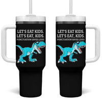 Lets Eat Kids Punctuation Saves Lives Tumbler With Handle Dinosaur Funny Grammar