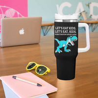 Lets Eat Kids Punctuation Saves Lives Tumbler With Handle Dinosaur Funny Grammar