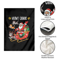 Funny Christmas Cat Garden Flag Meowy Catmas Santa Sleigh Xmas - Wonder Print Shop