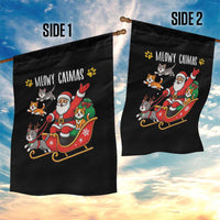 Funny Christmas Cat Garden Flag Meowy Catmas Santa Sleigh Xmas - Wonder Print Shop