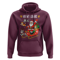 Funny Christmas Cat Hoodie Meowy Catmas Santa Sleigh Xmas - Wonder Print Shop