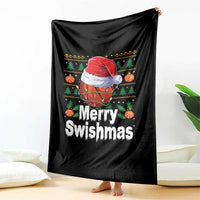 Basketball Christmas Throw Blanket Funny Merry Swishmas Sports - Wonder Print Shop