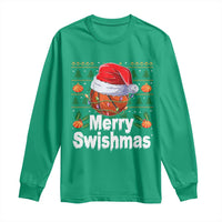 Basketball Christmas Long Sleeve Shirt Funny Merry Swishmas Sports - Wonder Print Shop