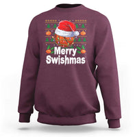 Basketball Christmas Sweatshirt Funny Merry Swishmas Sports - Wonder Print Shop