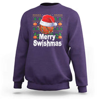 Basketball Christmas Sweatshirt Funny Merry Swishmas Sports - Wonder Print Shop
