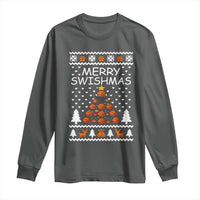 Basketball Merry Swishmas Long Sleeve Shirt Christmas Tree Sports - Wonder Print Shop