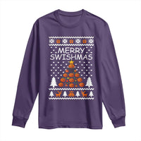 Basketball Merry Swishmas Long Sleeve Shirt Christmas Tree Sports - Wonder Print Shop