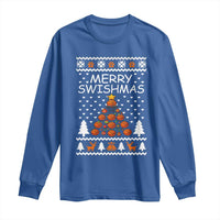 Basketball Merry Swishmas Long Sleeve Shirt Christmas Tree Sports - Wonder Print Shop