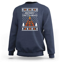 Basketball Merry Swishmas Sweatshirt Christmas Tree Sports - Wonder Print Shop