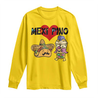 Mexican Filipino Food Lover Long Sleeve Shirt Tacos Lover And Halo Halo - Wonder Print Shop