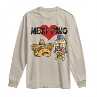 Mexican Filipino Food Lover Long Sleeve Shirt Tacos Lover And Halo Halo - Wonder Print Shop