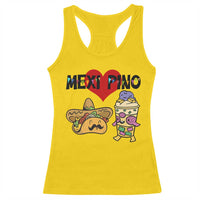 Mexican Filipino Food Lover Racerback Tank Top Tacos Lover And Halo Halo - Wonder Print Shop