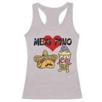 Mexican Filipino Food Lover Racerback Tank Top Tacos Lover And Halo Halo - Wonder Print Shop