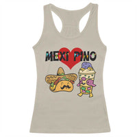 Mexican Filipino Food Lover Racerback Tank Top Tacos Lover And Halo Halo - Wonder Print Shop