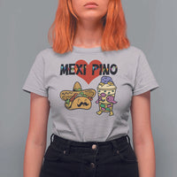 Mexican Filipino Food Lover T Shirt For Women Tacos Lover And Halo Halo - Wonder Print Shop
