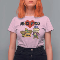 Mexican Filipino Food Lover T Shirt For Women Tacos Lover And Halo Halo - Wonder Print Shop