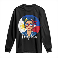 Philippines Girl Filipina Long Sleeve Shirt Flag Filipino Pride - Wonder Print Shop