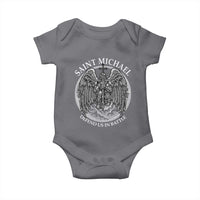 Saint Michael The Archangel Baby Onesie Defend Us In Battle Christian Faith - Wonder Print Shop