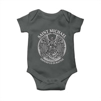 Saint Michael The Archangel Baby Onesie Defend Us In Battle Christian Faith - Wonder Print Shop