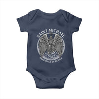 Saint Michael The Archangel Baby Onesie Defend Us In Battle Christian Faith - Wonder Print Shop