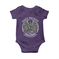 Saint Michael The Archangel Baby Onesie Defend Us In Battle Christian Faith - Wonder Print Shop