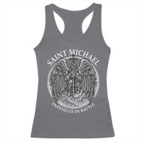 Saint Michael The Archangel Racerback Tank Top Defend Us In Battle Christian Faith - Wonder Print Shop