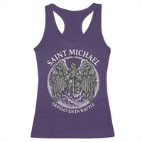 Saint Michael The Archangel Racerback Tank Top Defend Us In Battle Christian Faith - Wonder Print Shop