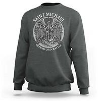 Saint Michael The Archangel Sweatshirt Defend Us In Battle Christian Faith - Wonder Print Shop