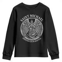 Saint Michael The Archangel Youth Sweatshirt Defend Us In Battle Christian Faith - Wonder Print Shop