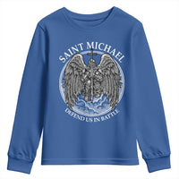Saint Michael The Archangel Youth Sweatshirt Defend Us In Battle Christian Faith - Wonder Print Shop
