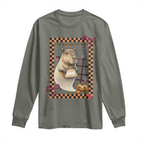 Halloween Capybara Long Sleeve Shirt Funny Too Chill To Boo - Wonder Print Shop
