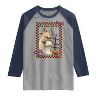 Halloween Capybara Raglan Shirt Funny Too Chill To Boo - Wonder Print Shop