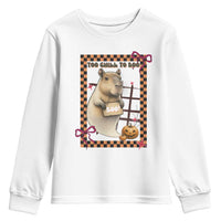 Halloween Capybara Youth Sweatshirt Funny Too Chill To Boo - Wonder Print Shop