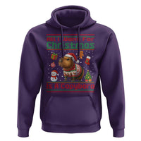 Funny Xmas Hoodie All I Want For Christmas Is A Capybara - Wonder Print Shop