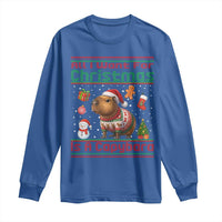 Funny Xmas Long Sleeve Shirt All I Want For Christmas Is A Capybara - Wonder Print Shop