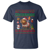 Funny Xmas T Shirt All I Want For Christmas Is A Capybara - Wonder Print Shop
