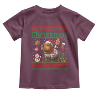 Funny Xmas Toddler T Shirt All I Want For Christmas Is A Capybara - Wonder Print Shop