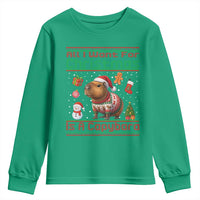 Funny Xmas Youth Sweatshirt All I Want For Christmas Is A Capybara - Wonder Print Shop