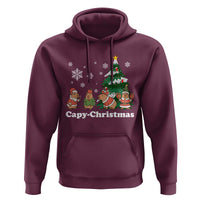 Christmas Capybara Hoodie Funny Capy Xmas Gift Idea - Wonder Print Shop