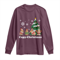 Christmas Capybara Long Sleeve Shirt Funny Capy Xmas Gift Idea - Wonder Print Shop