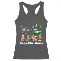 Christmas Capybara Racerback Tank Top Funny Capy Xmas Gift Idea - Wonder Print Shop