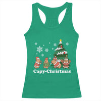 Christmas Capybara Racerback Tank Top Funny Capy Xmas Gift Idea - Wonder Print Shop