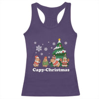 Christmas Capybara Racerback Tank Top Funny Capy Xmas Gift Idea - Wonder Print Shop