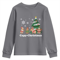 Christmas Capybara Youth Sweatshirt Funny Capy Xmas Gift Idea - Wonder Print Shop