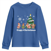 Christmas Capybara Youth Sweatshirt Funny Capy Xmas Gift Idea - Wonder Print Shop