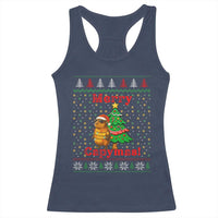 Funny Merry Capymas Racerback Tank Top Capybara Christmas Party - Wonder Print Shop
