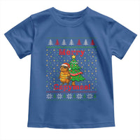 Funny Merry Capymas Toddler T Shirt Capybara Christmas Party - Wonder Print Shop