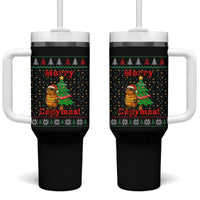 Funny Merry Capymas Tumbler With Handle Capybara Christmas Party